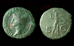 Claudius I, As, Minerva reverse